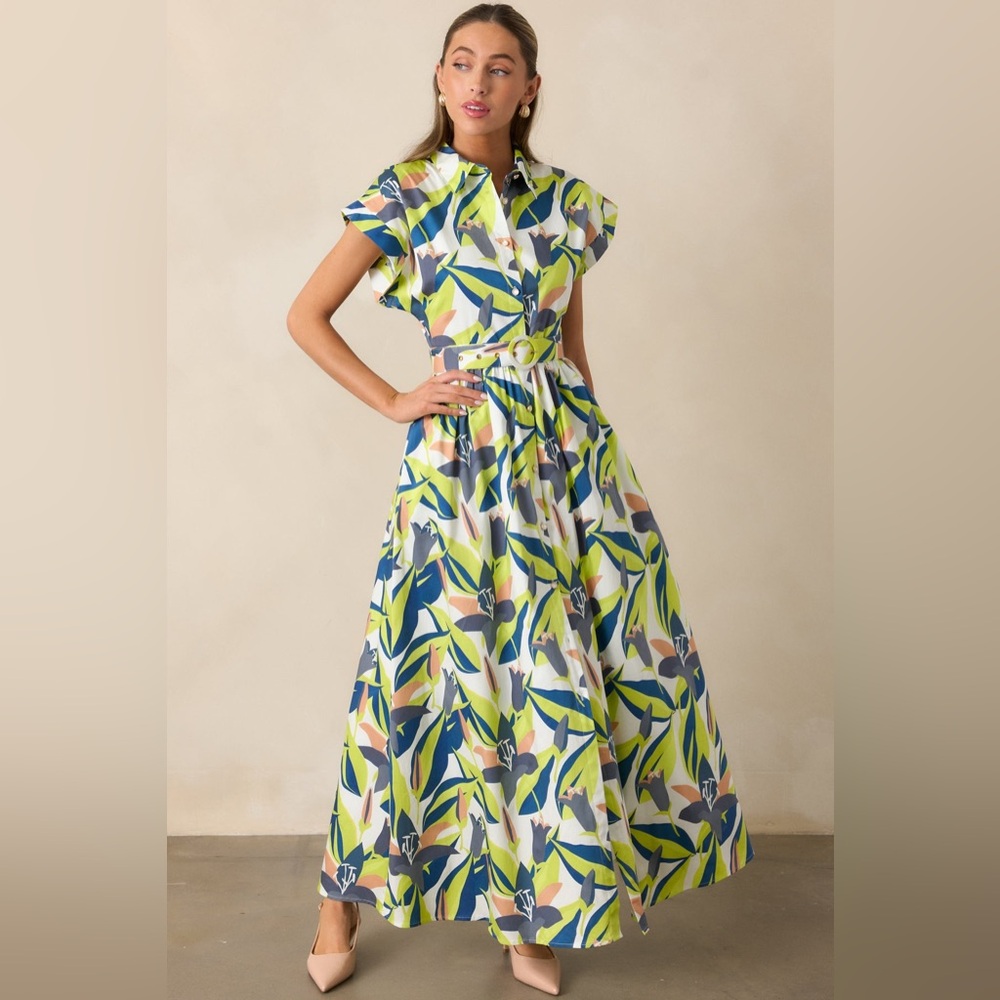 NWT Prosperina Anthropologie Jocelyn Maxi Dress Belted $232 MSRP Size Small